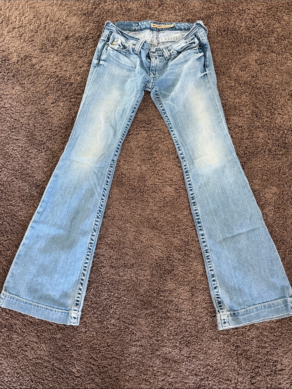 Big Star Light Blue Flare low rise Jeans Wide Leg